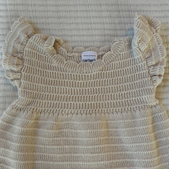 Carter’s Knitted Dress and Strawberry Print Onesie Outfit Bundle. Size 3 months - Picture 3 of 14